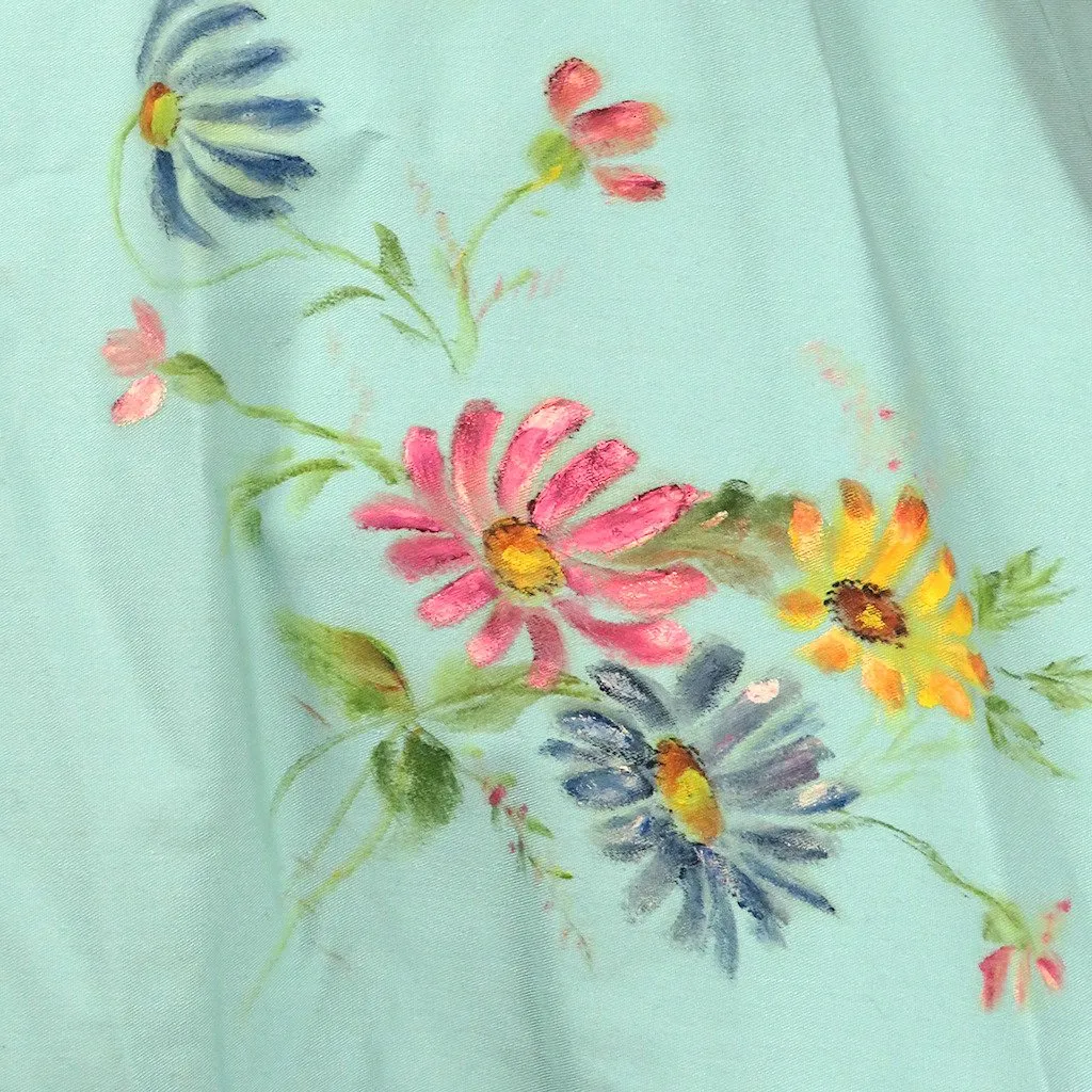 1960s Hand Painted Ruffle Skirt