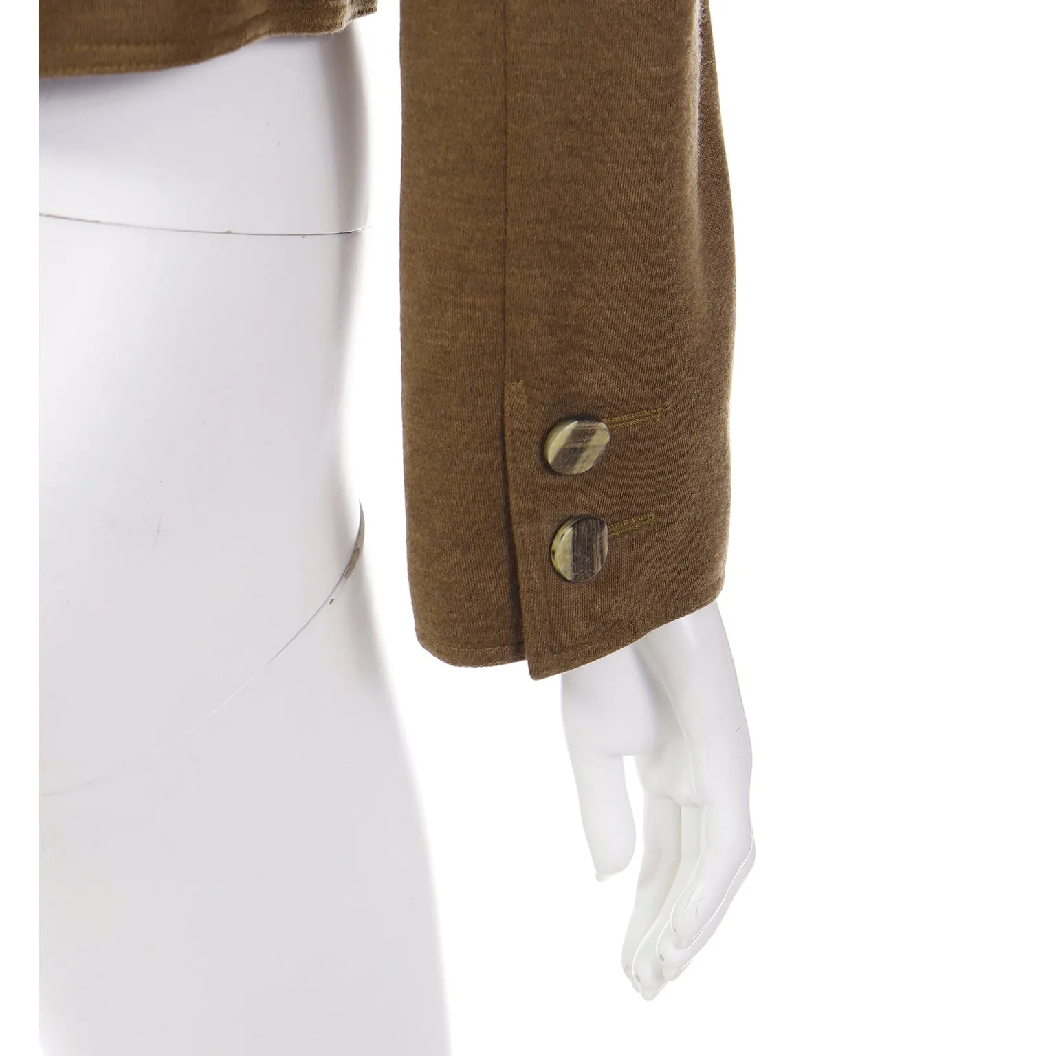 1980s Valentino Boutique Brown Cropped Wrap Style Jacket