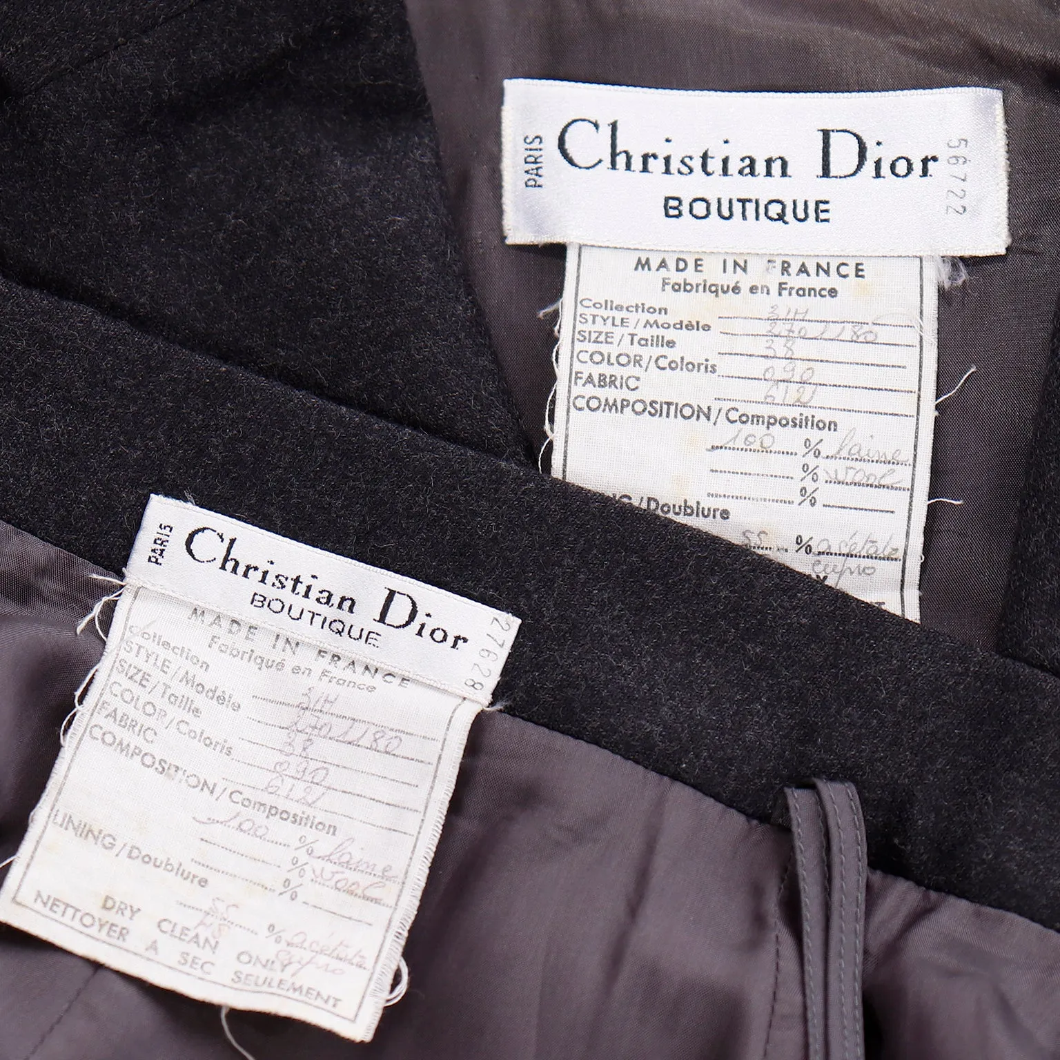 1990s Numbered Christian Dior Boutique Demi Couture Jacket & Skirt Suit