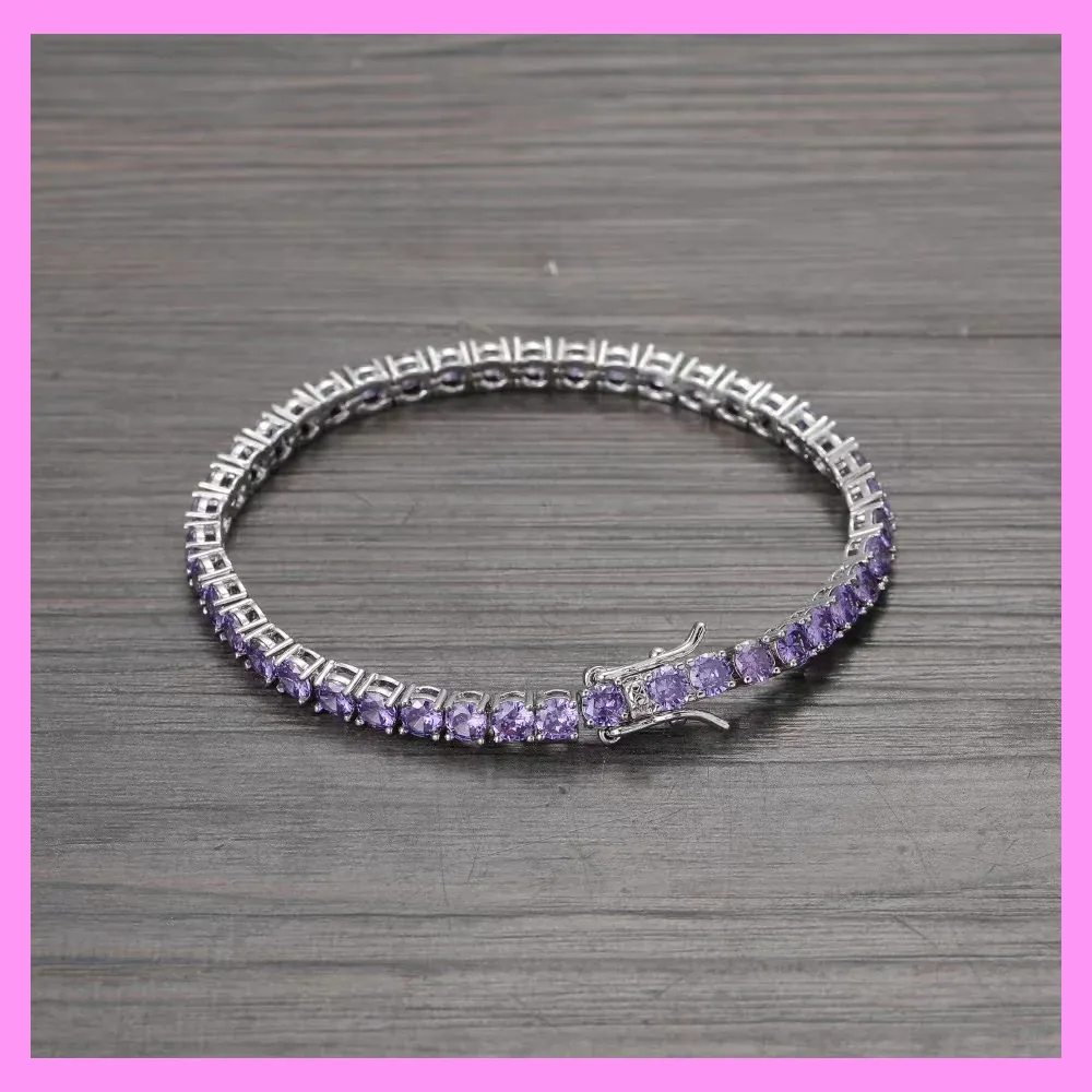 【2-15#】 tennis bracelet for female male in daily anniversary birthday