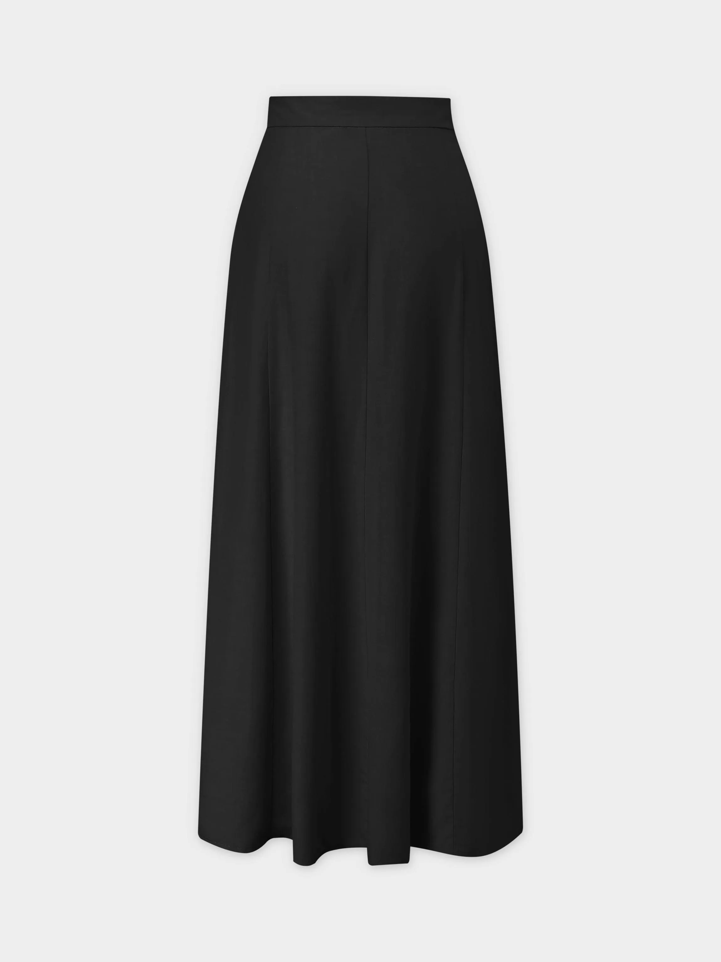 A-Line Seamed Skirt-Black