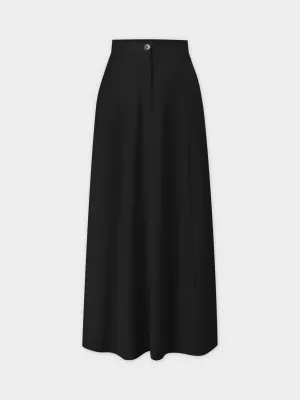 A-Line Seamed Skirt-Black