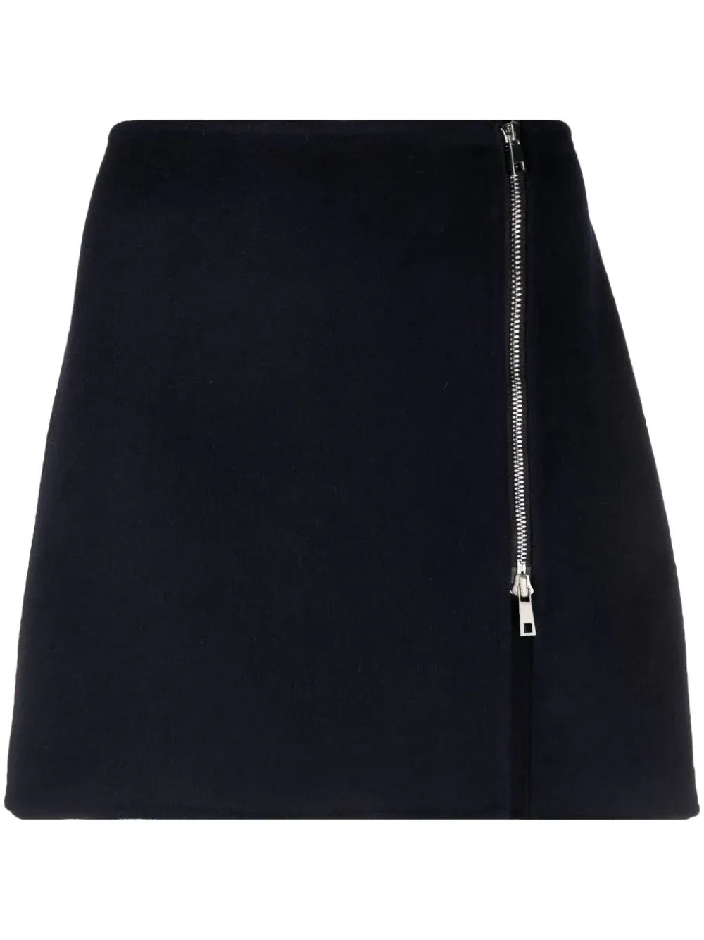 A-line side zip-fastening miniskirt