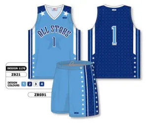 Athletic Knit Custom Sublimated Matching Basketball Uniform Set Design 1170