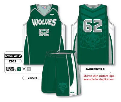 Athletic Knit Custom Sublimated Matching Basketball Uniform Set Design W1105