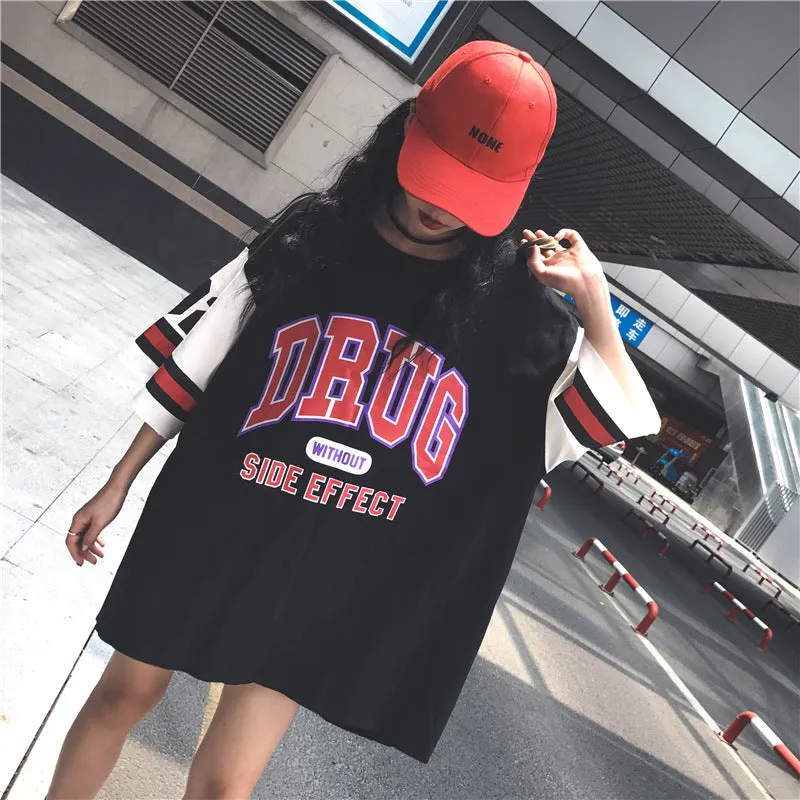 Baggy Baseball Jersey Baseball Uniform Short-Sleeved T-shirt Women's Loose