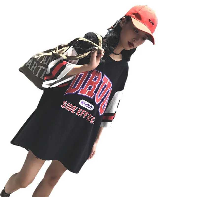 Baggy Baseball Jersey Baseball Uniform Short-Sleeved T-shirt Women's Loose