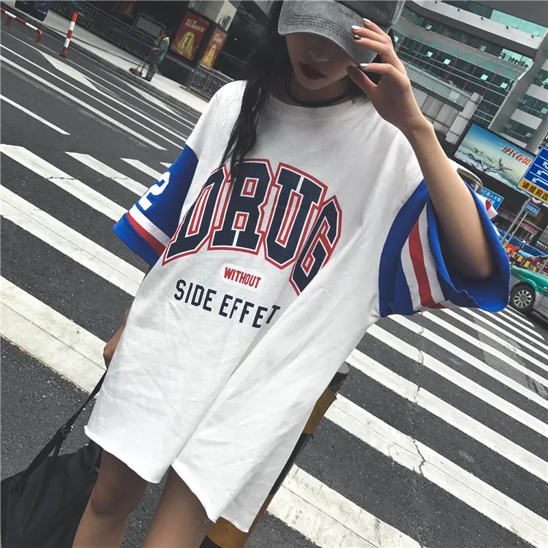 Baggy Baseball Jersey Baseball Uniform Short-Sleeved T-shirt Women's Loose