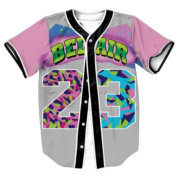 Baggy Baseball Jersey Short Sleeve 3D Printed Fashion Baseball Uniform