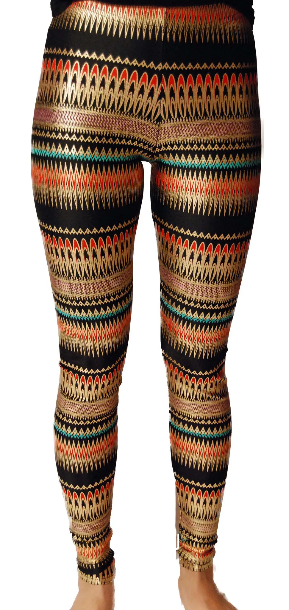 Black Milk Gold Zigzag Leggings