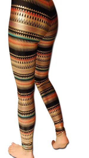 Black Milk Gold Zigzag Leggings