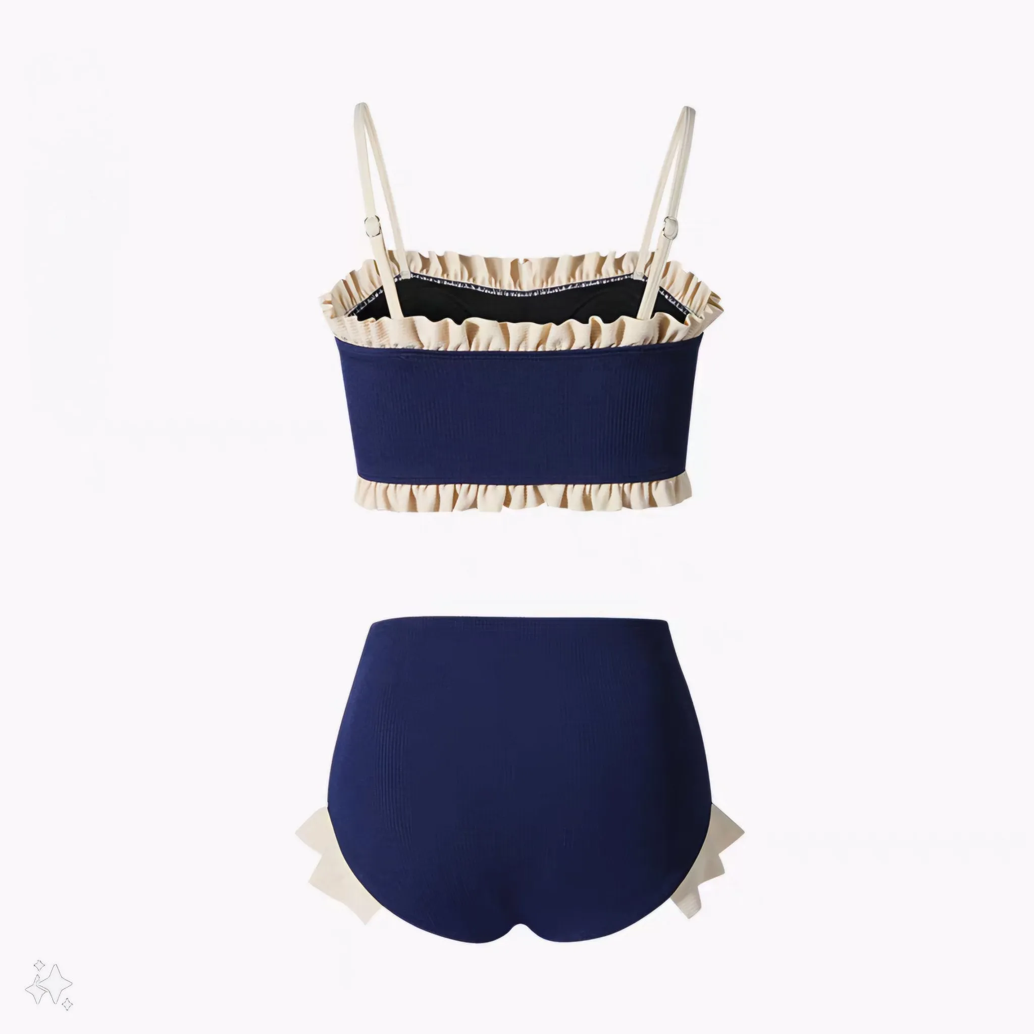 Blue High Waist Bikini - Two Piece Swimsuit By Sinderella