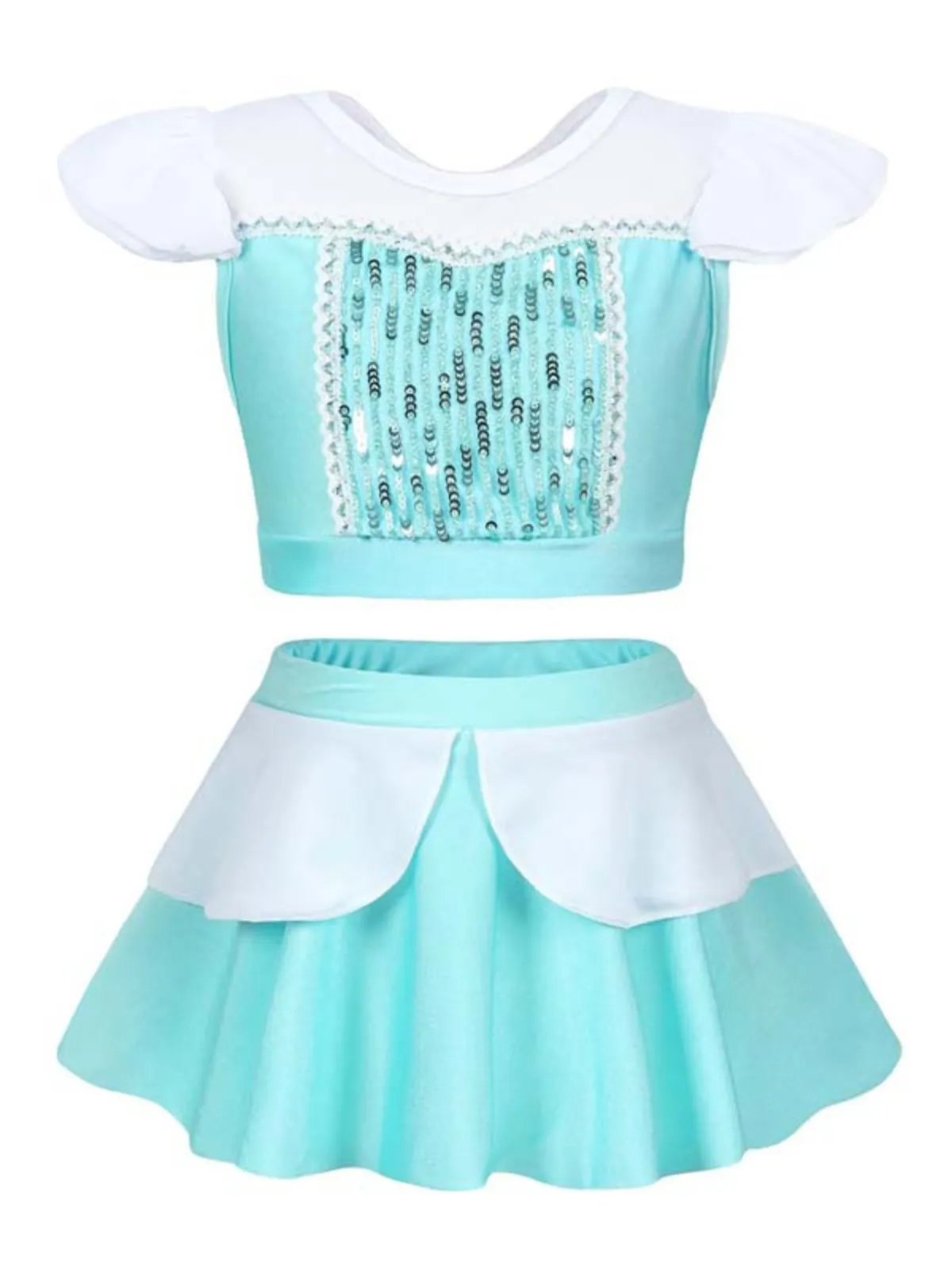 Blue Sparkle Princess Two Piece Swimsuit