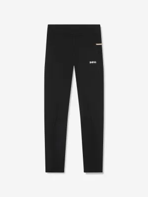 BOSS Girls Logo Leggings In Black