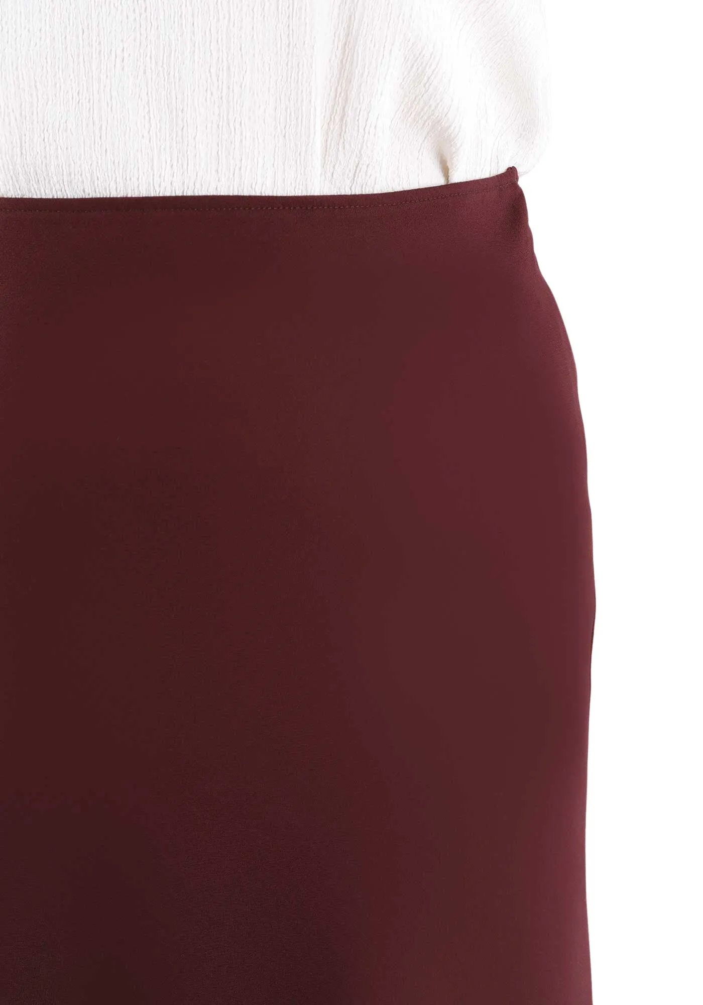 Burgundy A-Line Midi Skirts