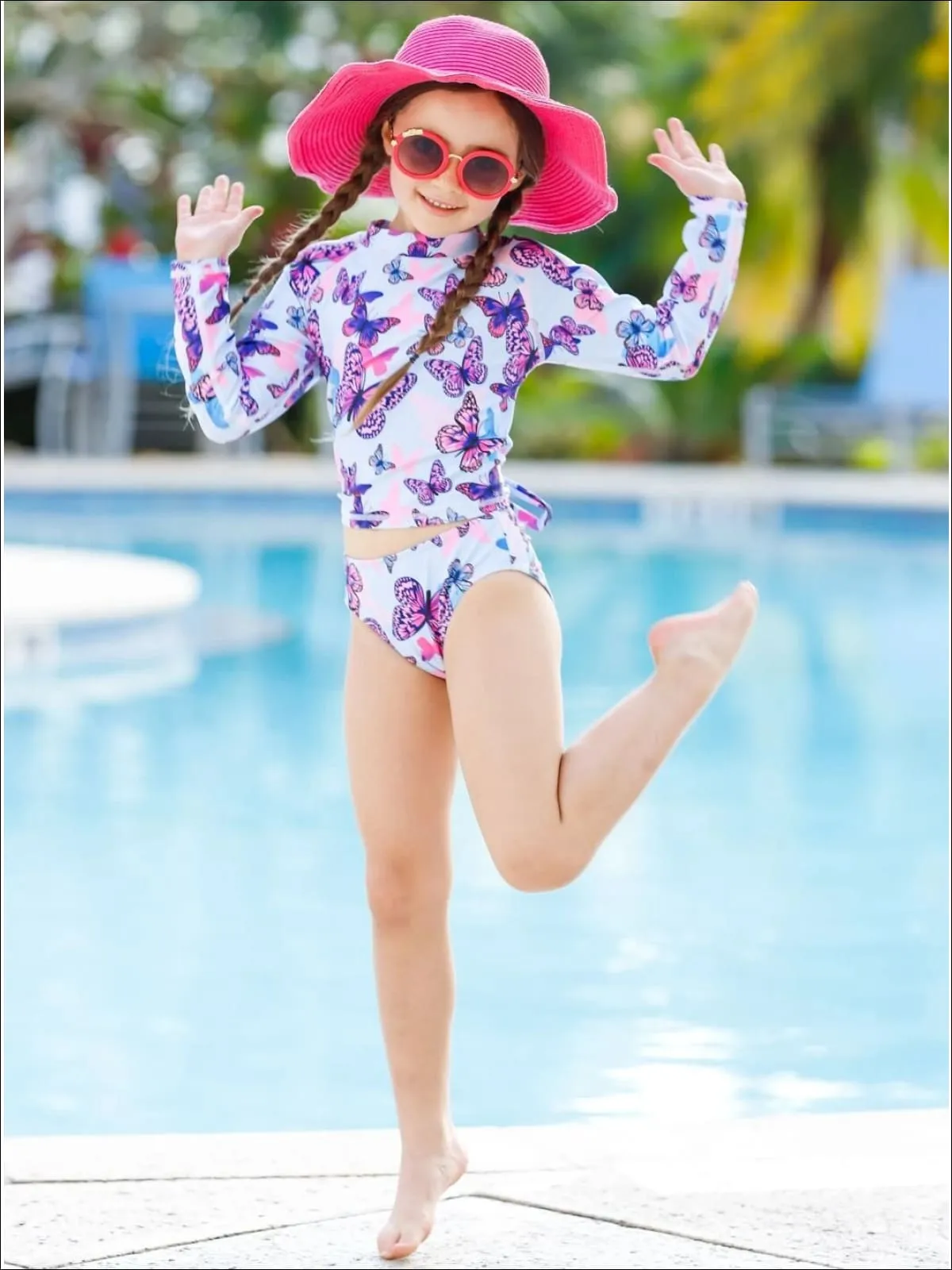 Butterfly Dreams Rash Guard Two Piece Swimsuit