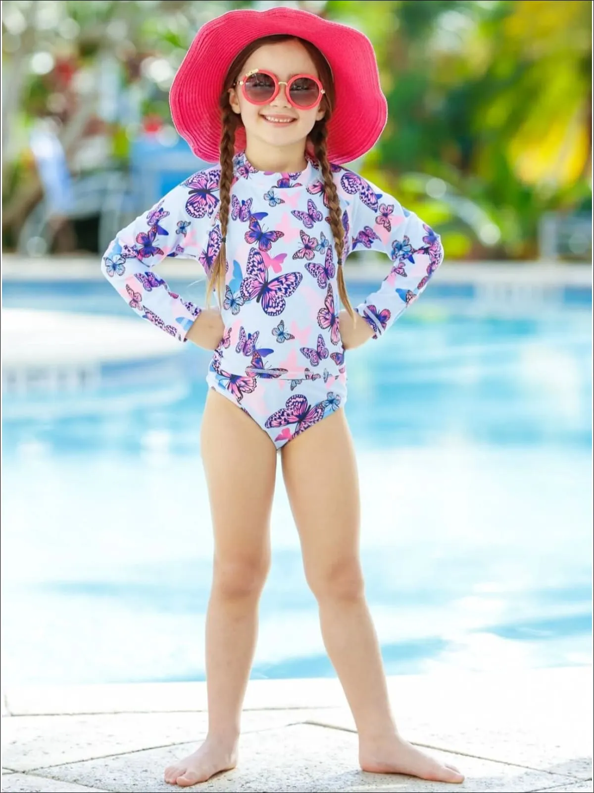 Butterfly Dreams Rash Guard Two Piece Swimsuit