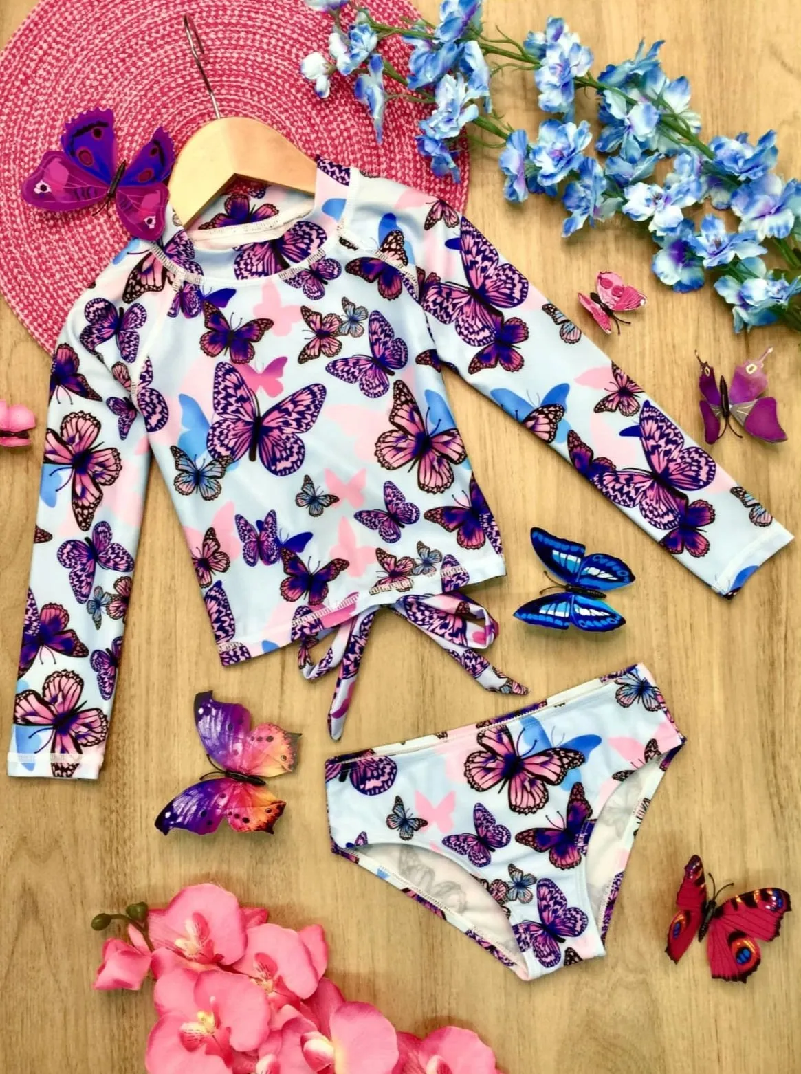 Butterfly Dreams Rash Guard Two Piece Swimsuit