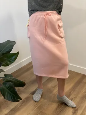 Cargo Sweatskirt Skirt in Pink