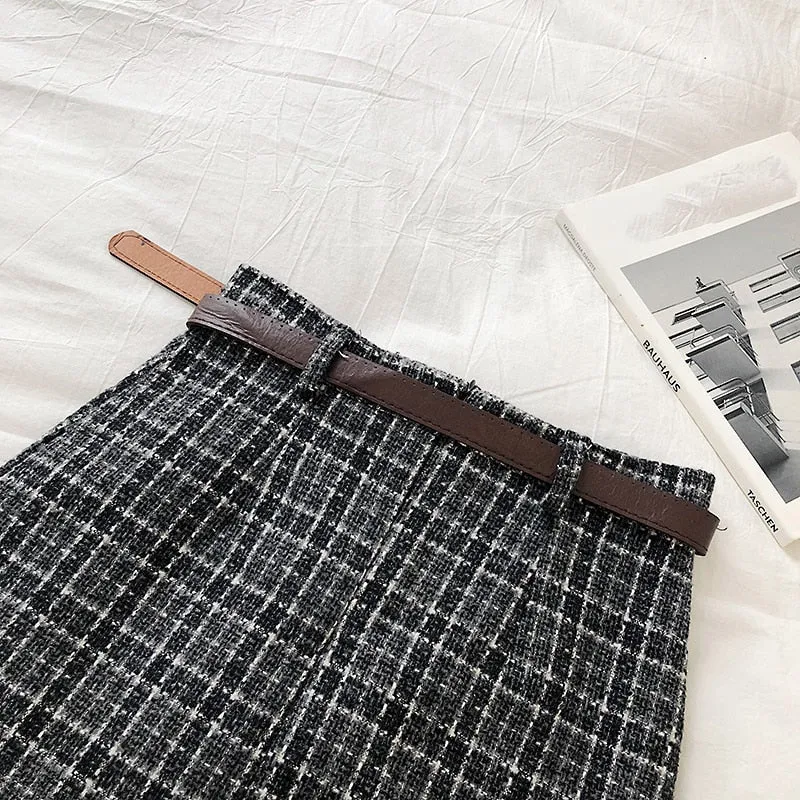 Checked A-line Mini Skirt