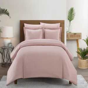 Chic Home Laurel Duvet Cover Set Graphic Herringbone Pattern Print Design Bedding - Pillow Sham Included - 2 Piece - Twin 68x90", Blush