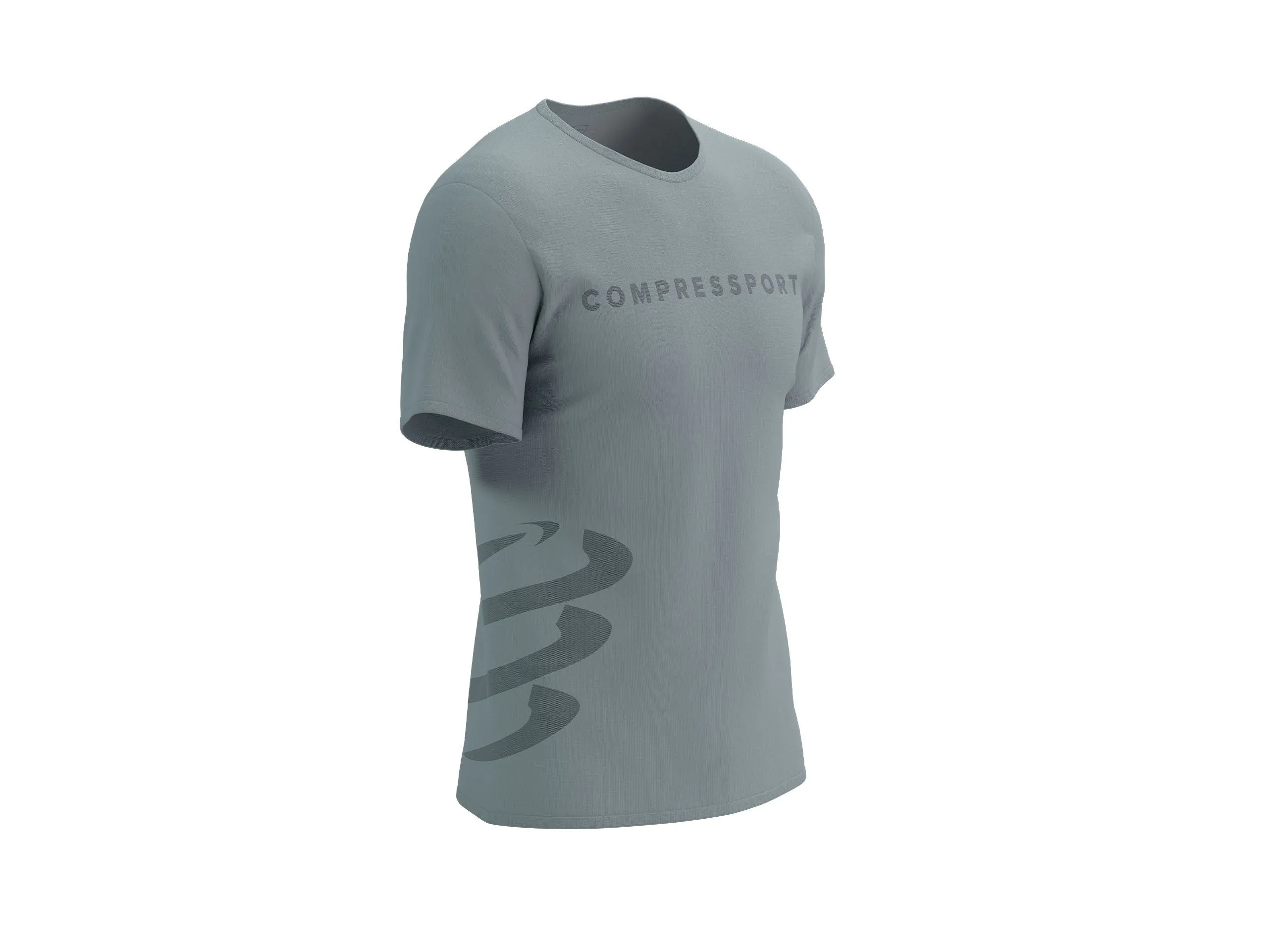 COMPRESSPORT Men's Logo SS Tshirt - Alloy/Steel Gray