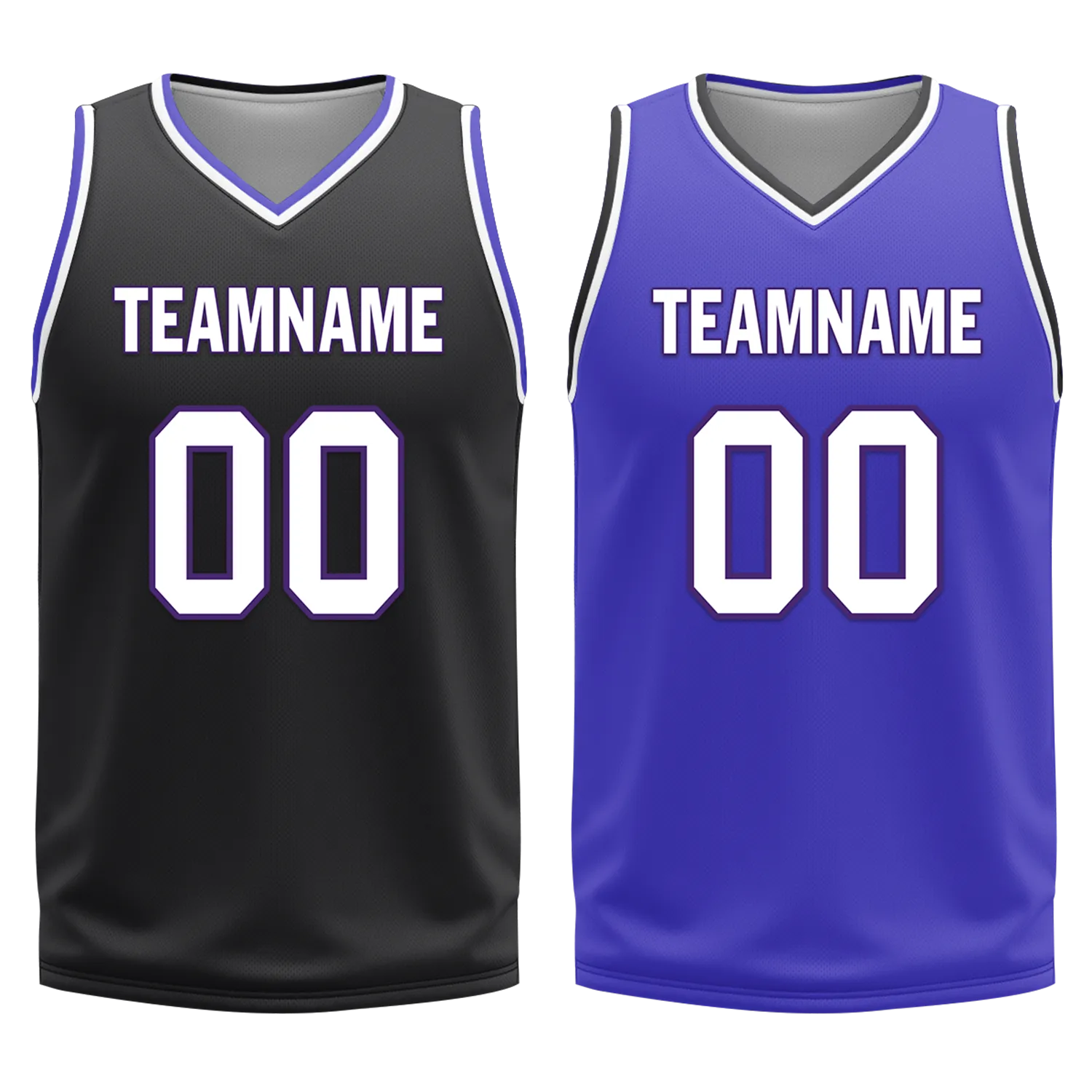 Custom Black Blue Classic Style Reversible Basketball Uniform Personalized BBJR-D017036