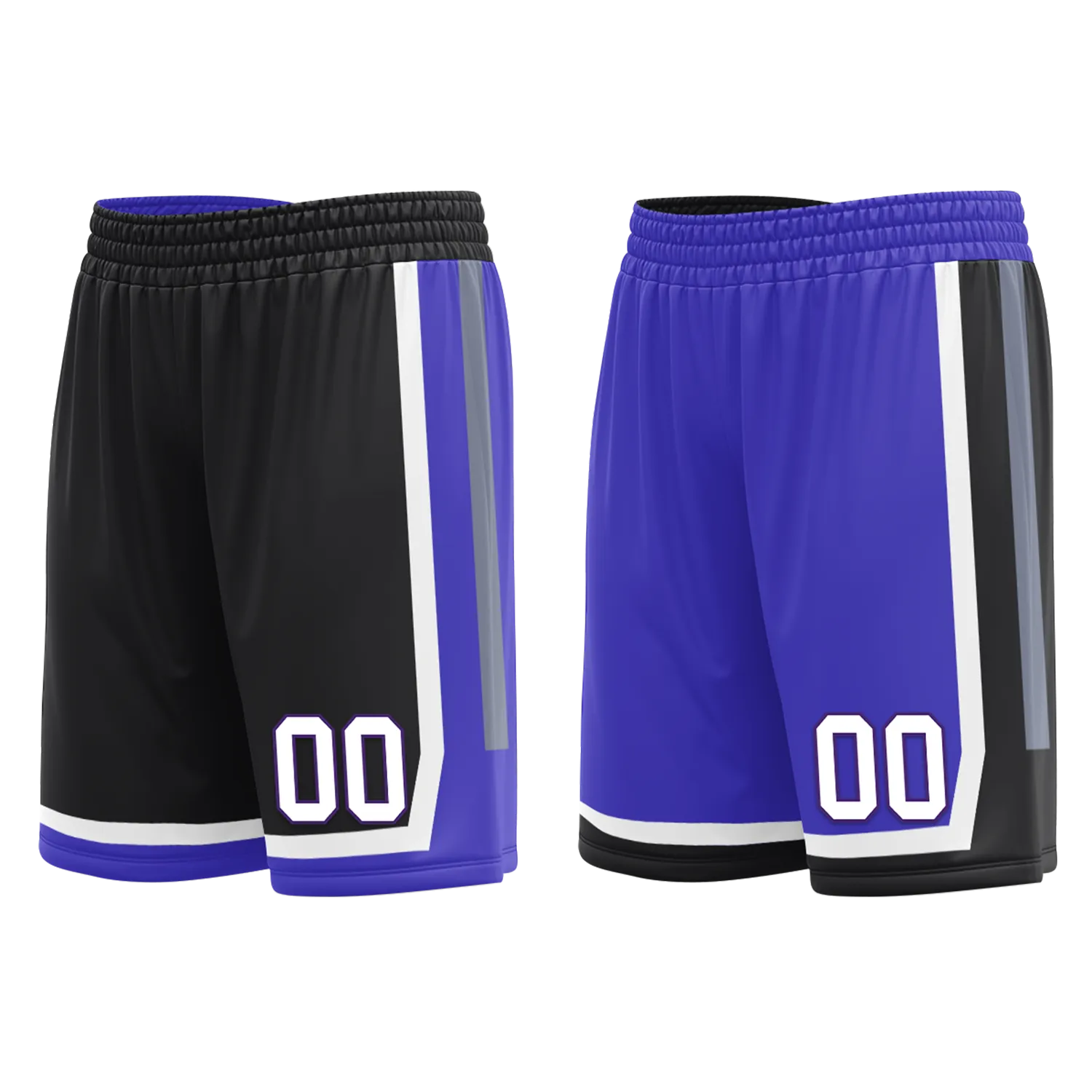 Custom Black Blue Classic Style Reversible Basketball Uniform Personalized BBJR-D017036