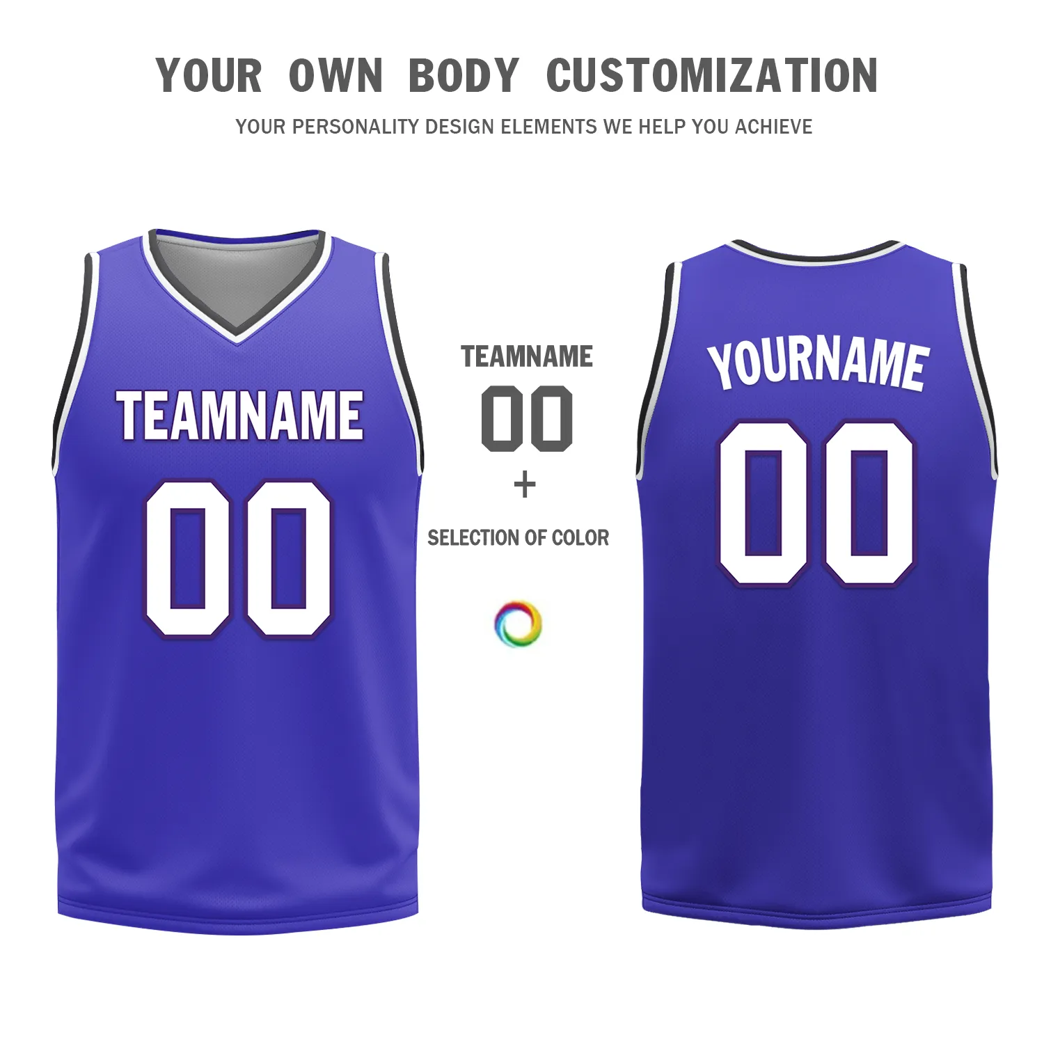 Custom Black Blue Classic Style Reversible Basketball Uniform Personalized BBJR-D017036