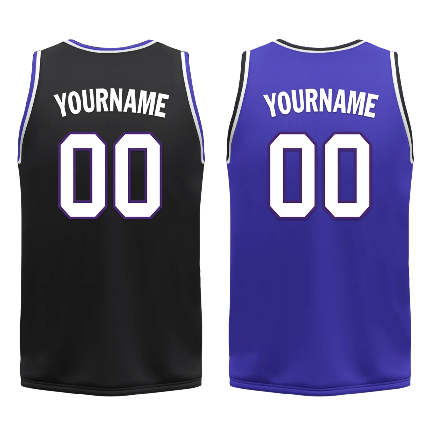 Custom Black Blue Classic Style Reversible Basketball Uniform Personalized BBJR-D017036