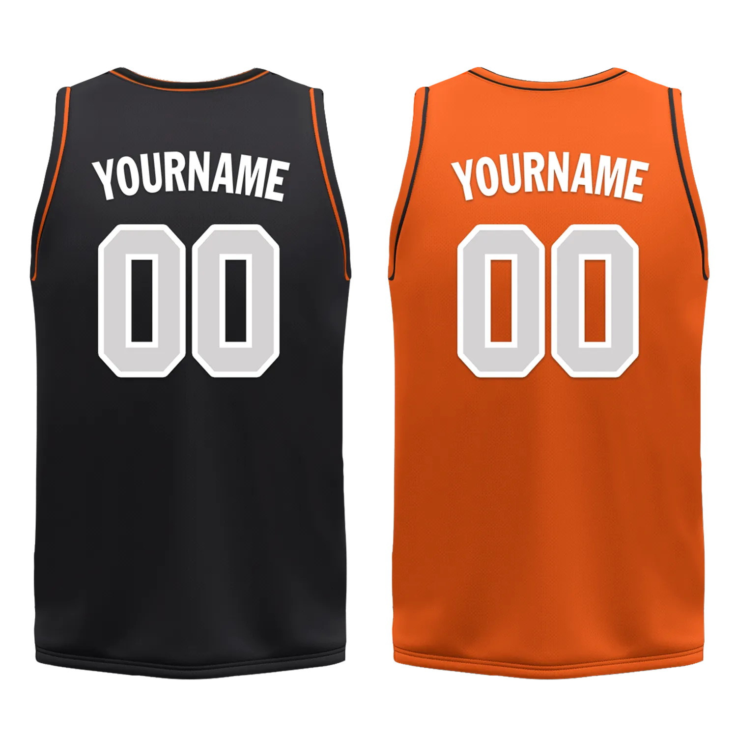 Custom Black Orange Classic Style Reversible Basketball Uniform Personalized COOLMAX BBJR-D017019