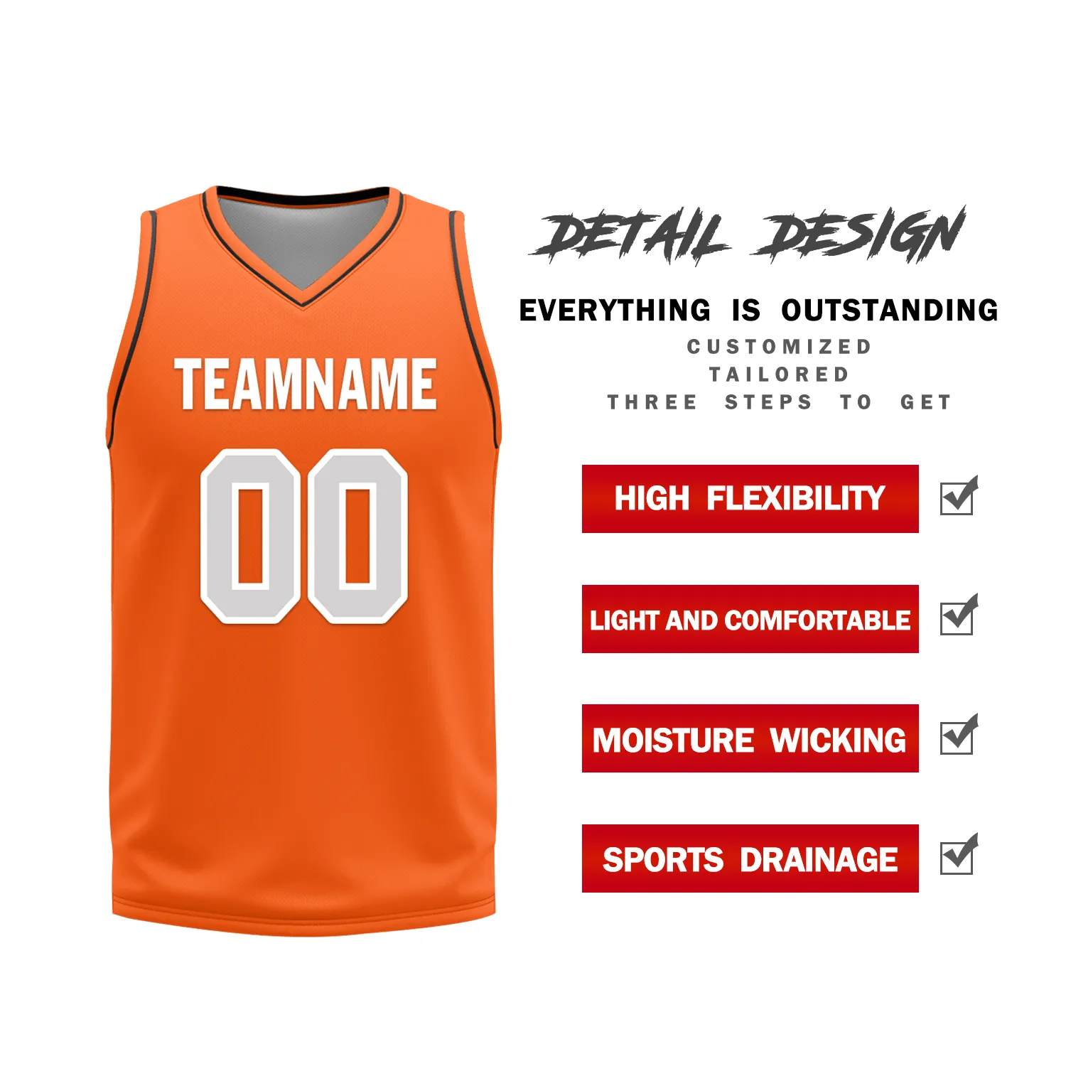 Custom Black Orange Classic Style Reversible Basketball Uniform Personalized COOLMAX BBJR-D017019