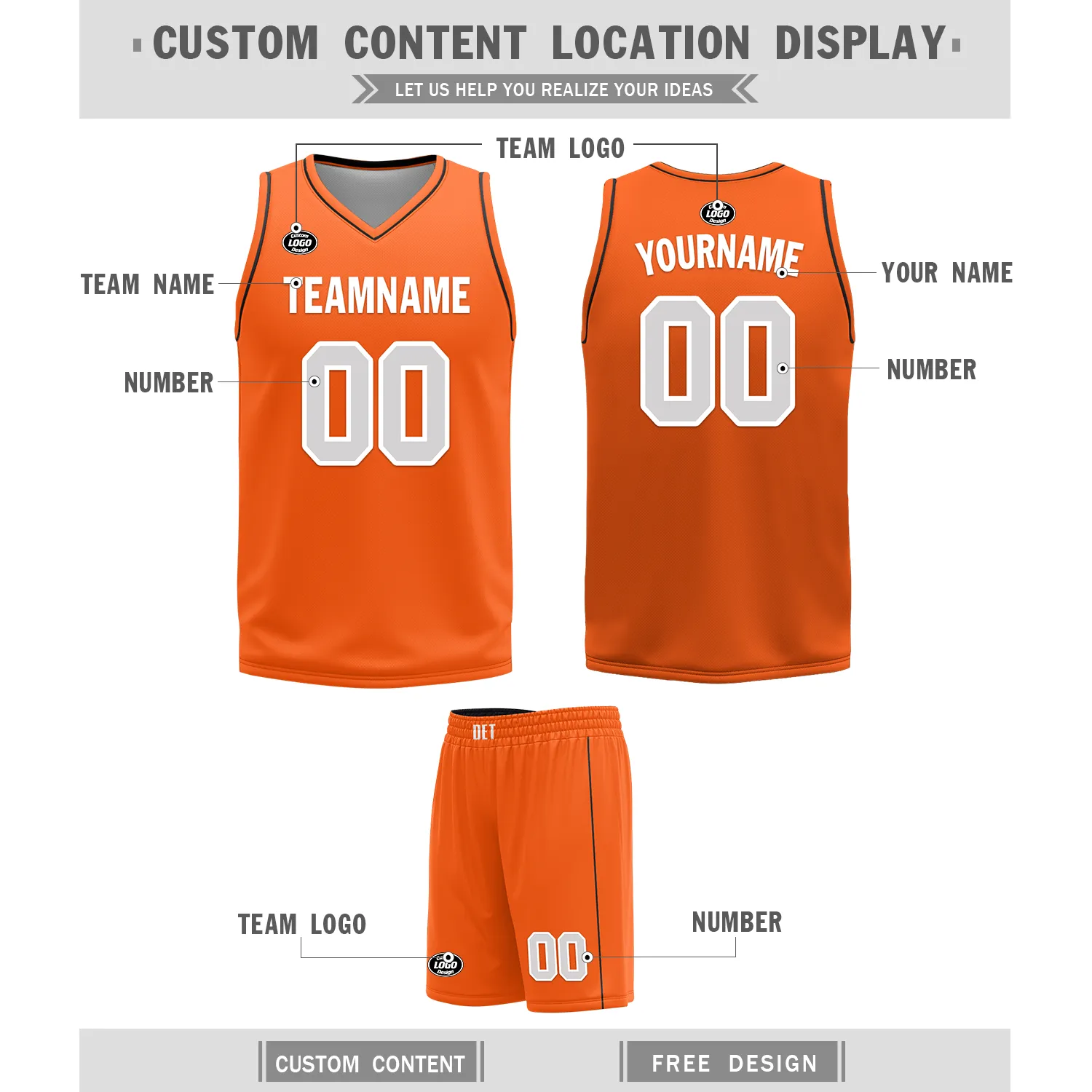 Custom Black Orange Classic Style Reversible Basketball Uniform Personalized COOLMAX BBJR-D017019