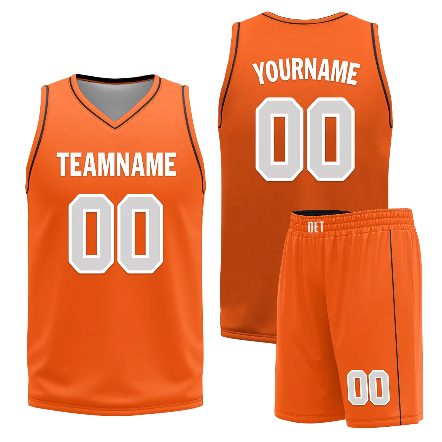 Custom Black Orange Classic Style Reversible Basketball Uniform Personalized COOLMAX BBJR-D017019