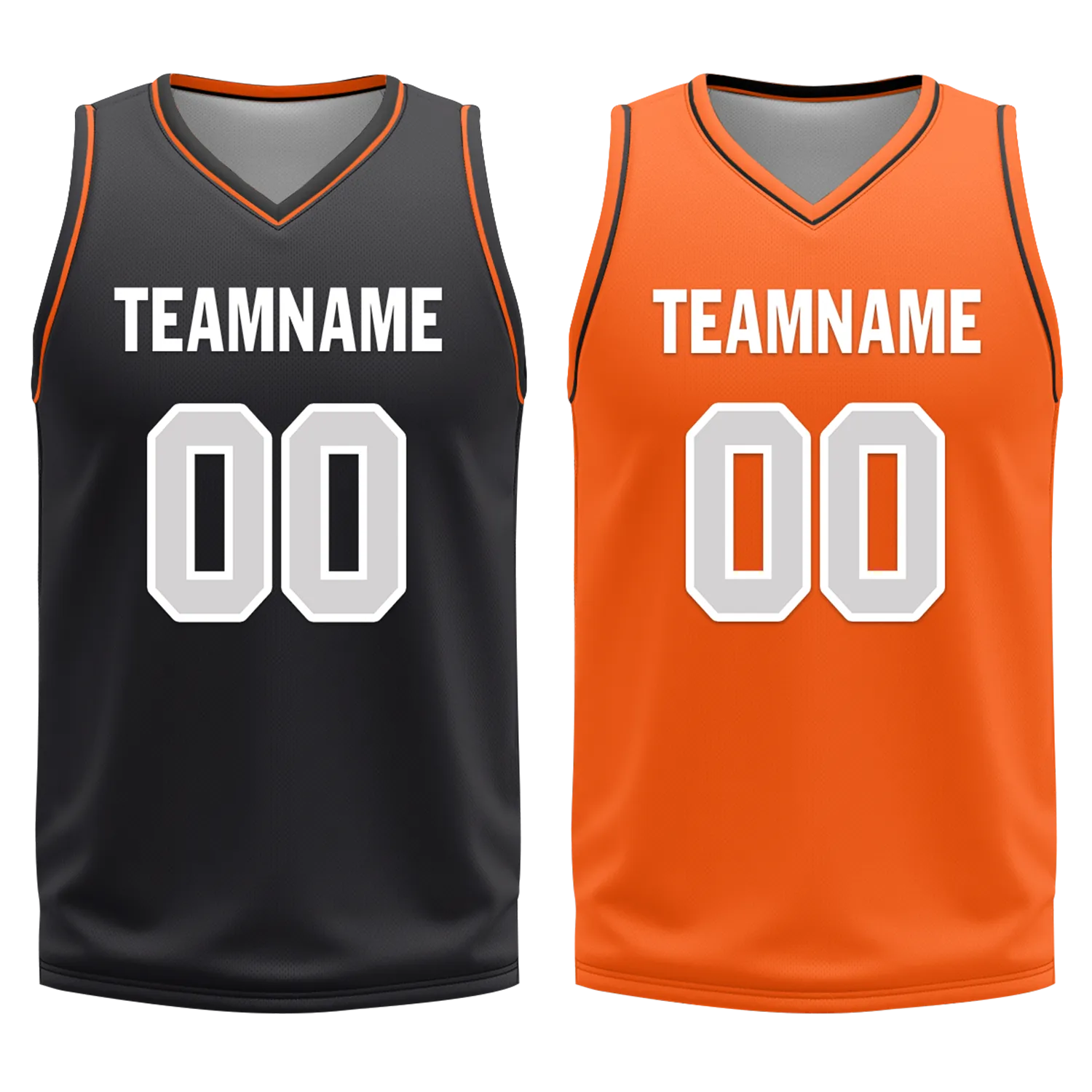 Custom Black Orange Classic Style Reversible Basketball Uniform Personalized COOLMAX BBJR-D017019