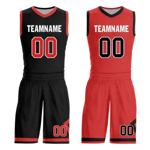 Custom Black White Classic Style Reversible Basketball Uniform Personalized COOLMAX BBJR-D017006