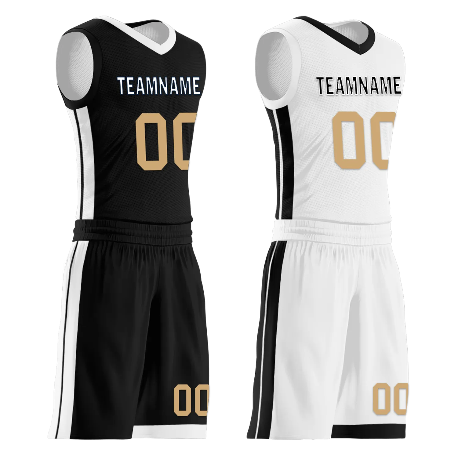 Custom Black White Classic Style Reversible Basketball Uniform Personalized Ordinary BBJR-D017044