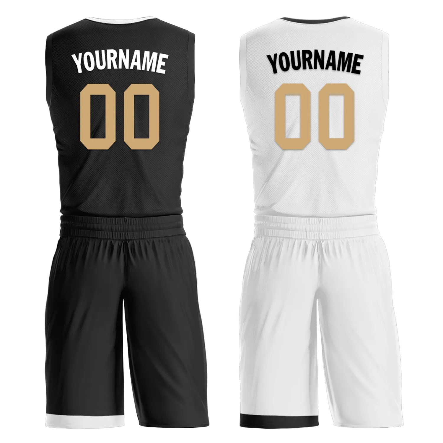 Custom Black White Classic Style Reversible Basketball Uniform Personalized Ordinary BBJR-D017044