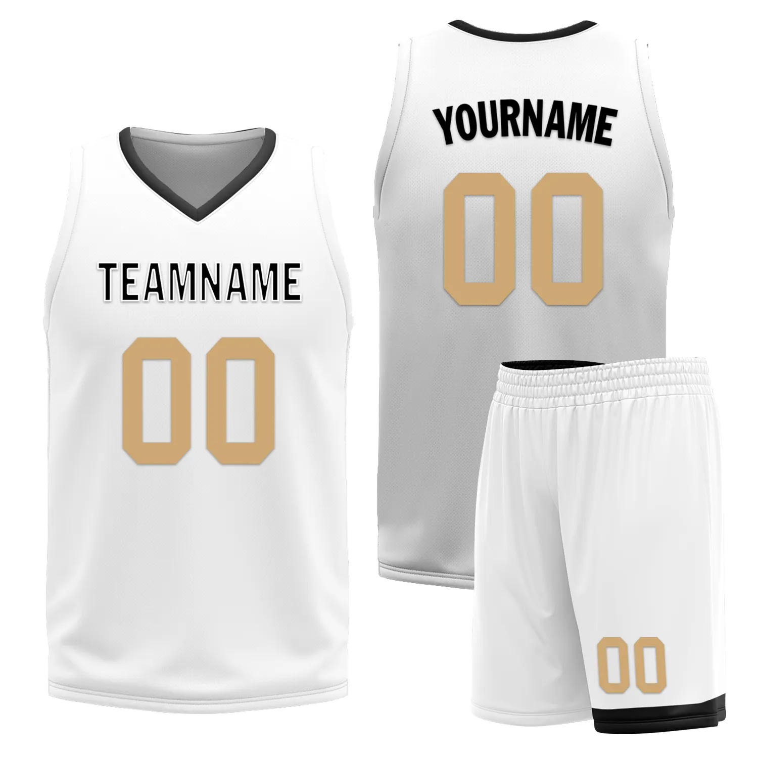 Custom Black White Classic Style Reversible Basketball Uniform Personalized Ordinary BBJR-D017044