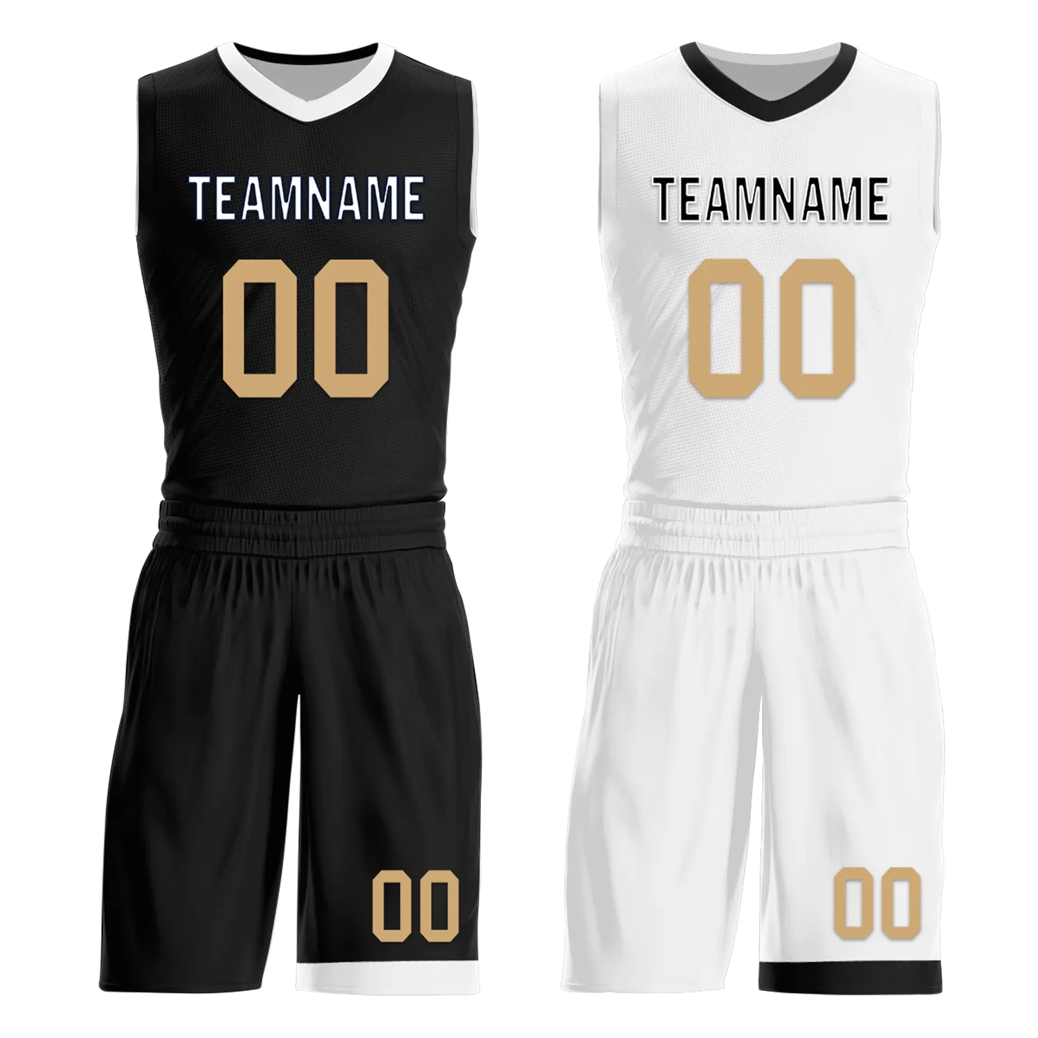 Custom Black White Classic Style Reversible Basketball Uniform Personalized Ordinary BBJR-D017044