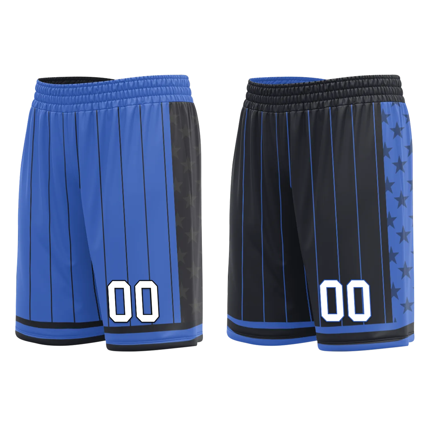 Custom Blue Black Classic Style Reversible Basketball Uniform Personalized COOLMAX BBJR-D017055