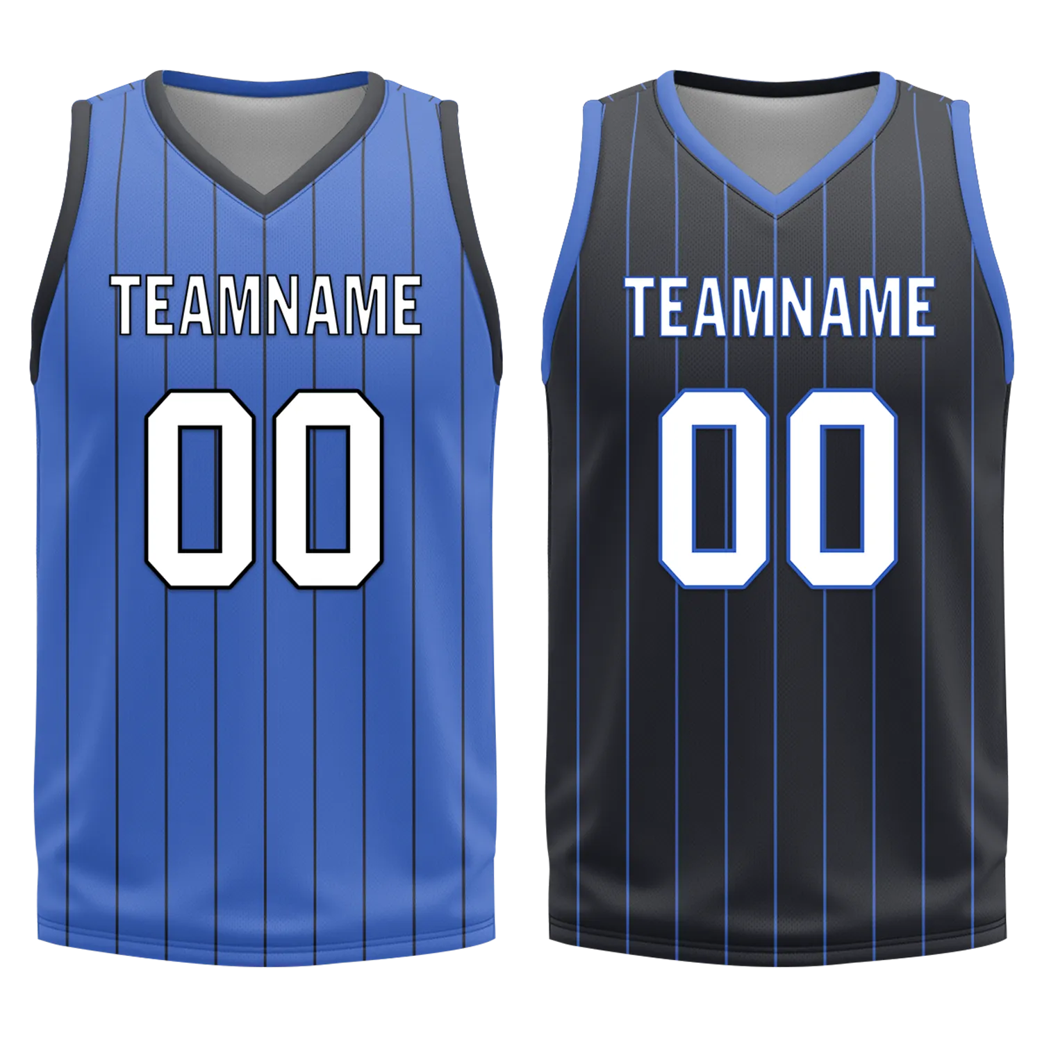 Custom Blue Black Classic Style Reversible Basketball Uniform Personalized COOLMAX BBJR-D017055