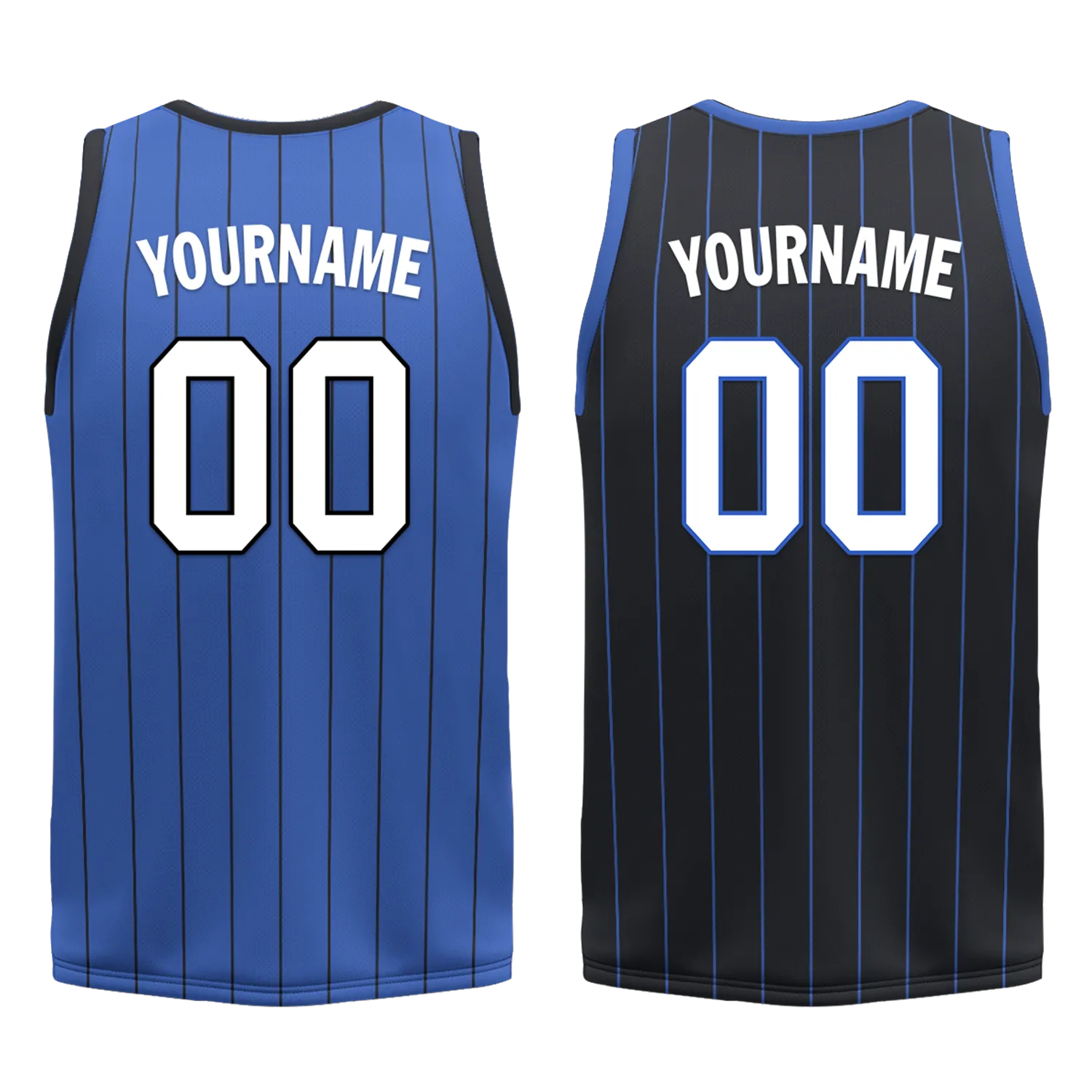 Custom Blue Black Classic Style Reversible Basketball Uniform Personalized COOLMAX BBJR-D017055