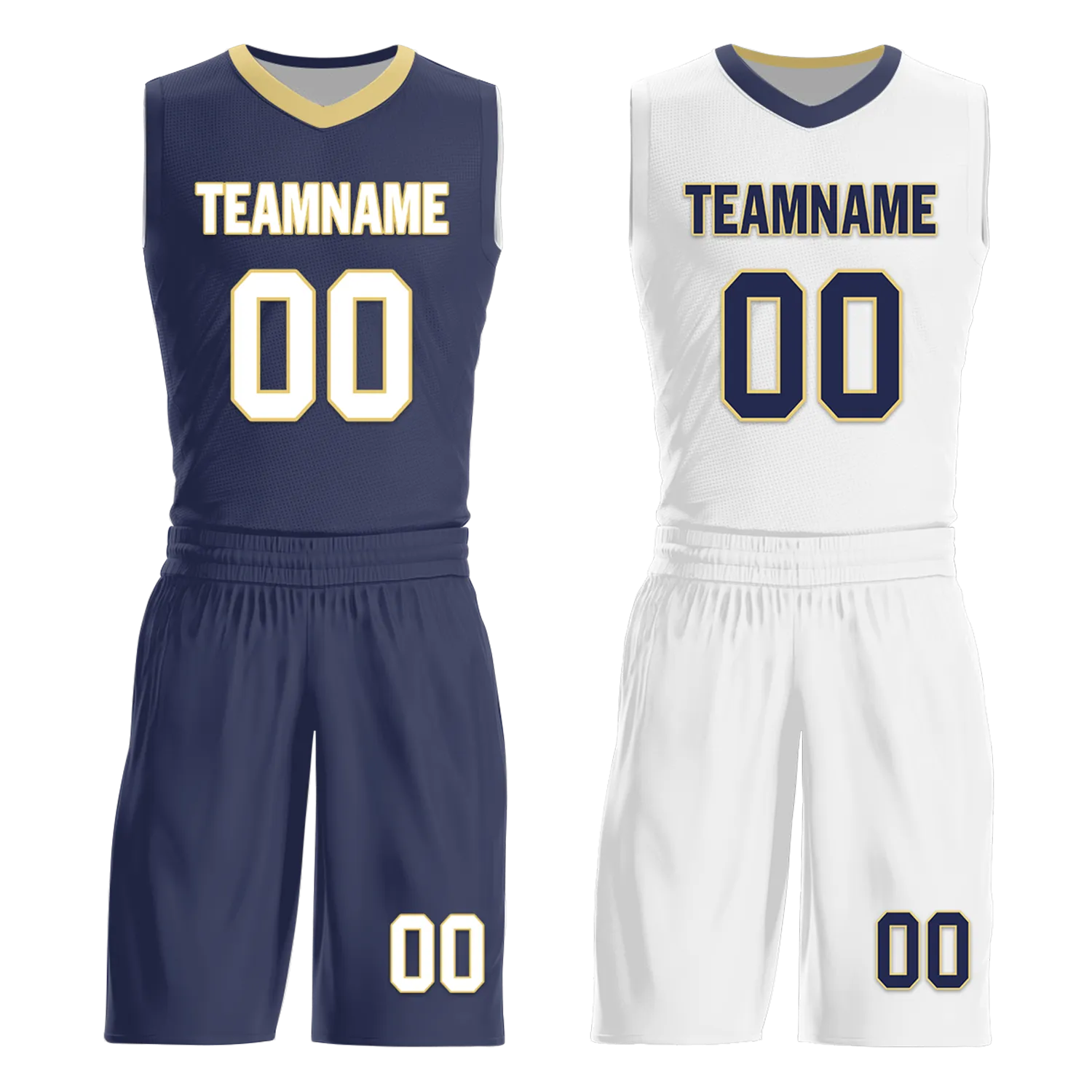 Custom Blue White Classic Style Reversible Basketball Uniform Personalized Ordinary BBJR-D017050