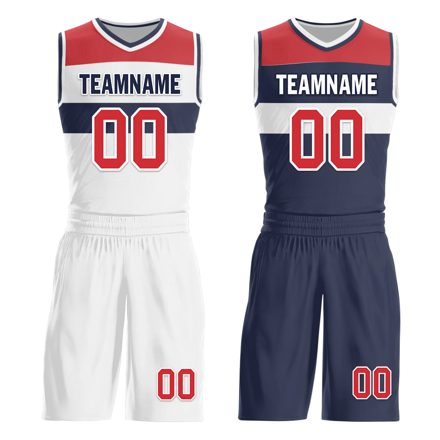 Custom White Blue Classic Style Reversible Basketball Uniform Personalized BBJR-D017023