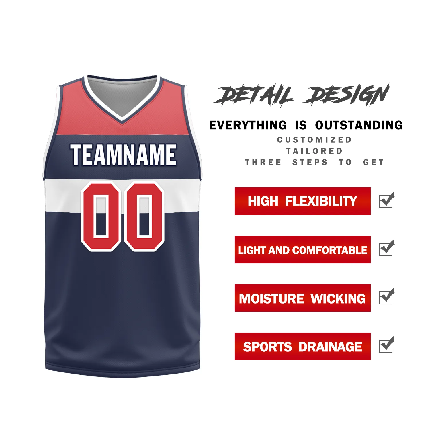 Custom White Blue Classic Style Reversible Basketball Uniform Personalized BBJR-D017023