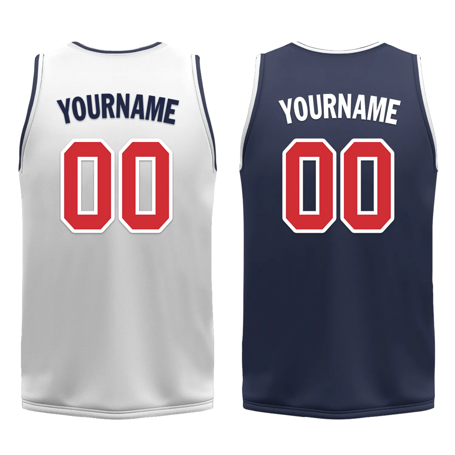 Custom White Blue Classic Style Reversible Basketball Uniform Personalized BBJR-D017023