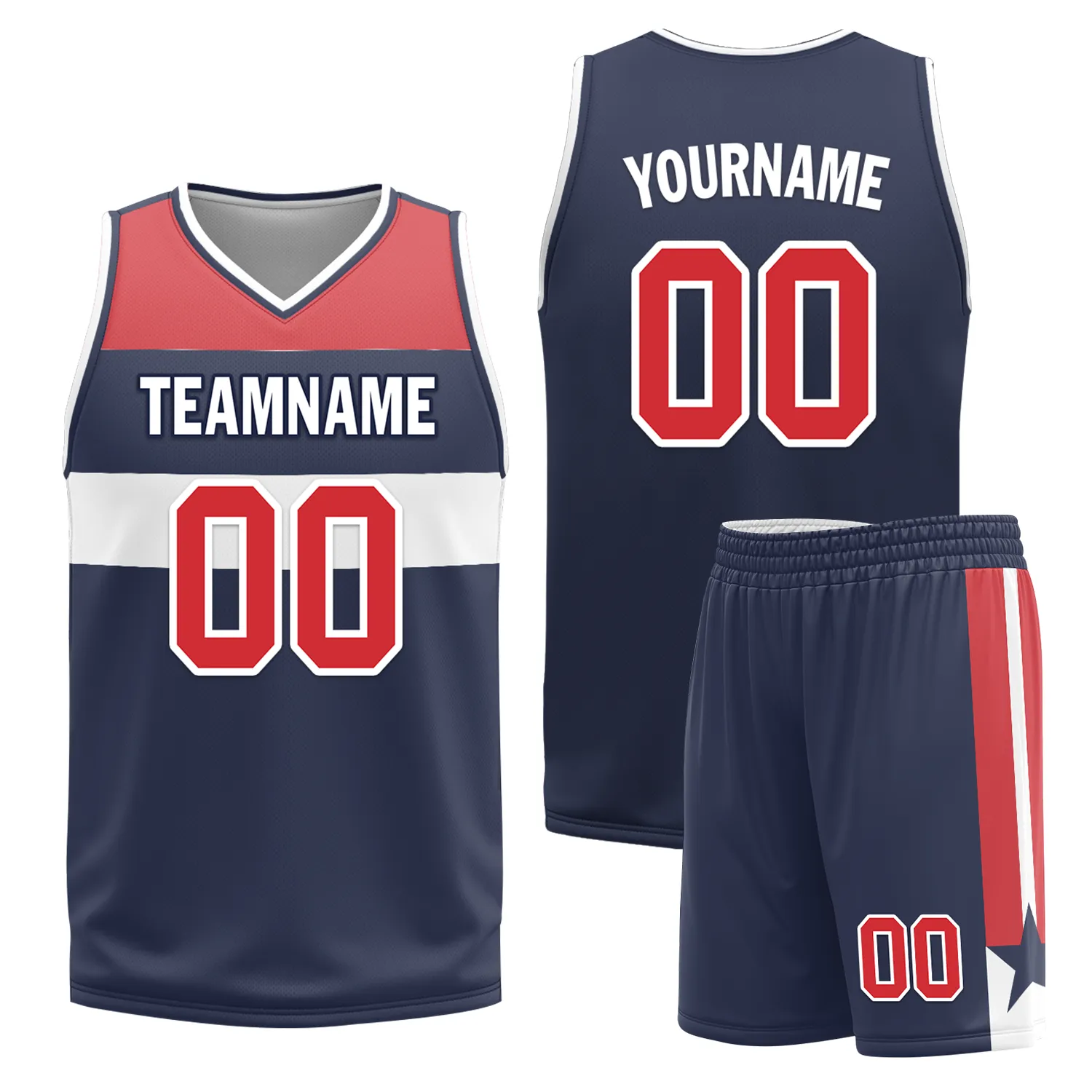 Custom White Blue Classic Style Reversible Basketball Uniform Personalized BBJR-D017023