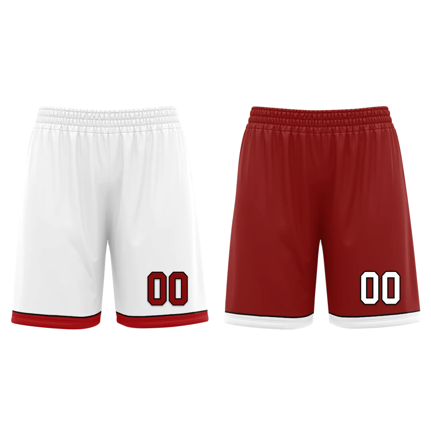 Custom White Red Classic Style Reversible Basketball Uniform Personalized COOLMAX BBJR-D017017