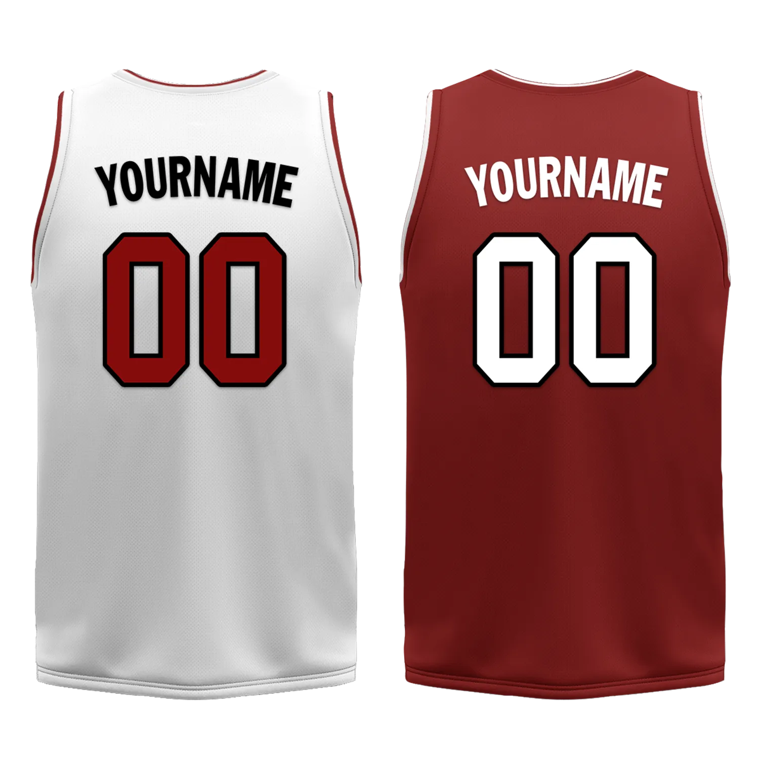 Custom White Red Classic Style Reversible Basketball Uniform Personalized COOLMAX BBJR-D017017